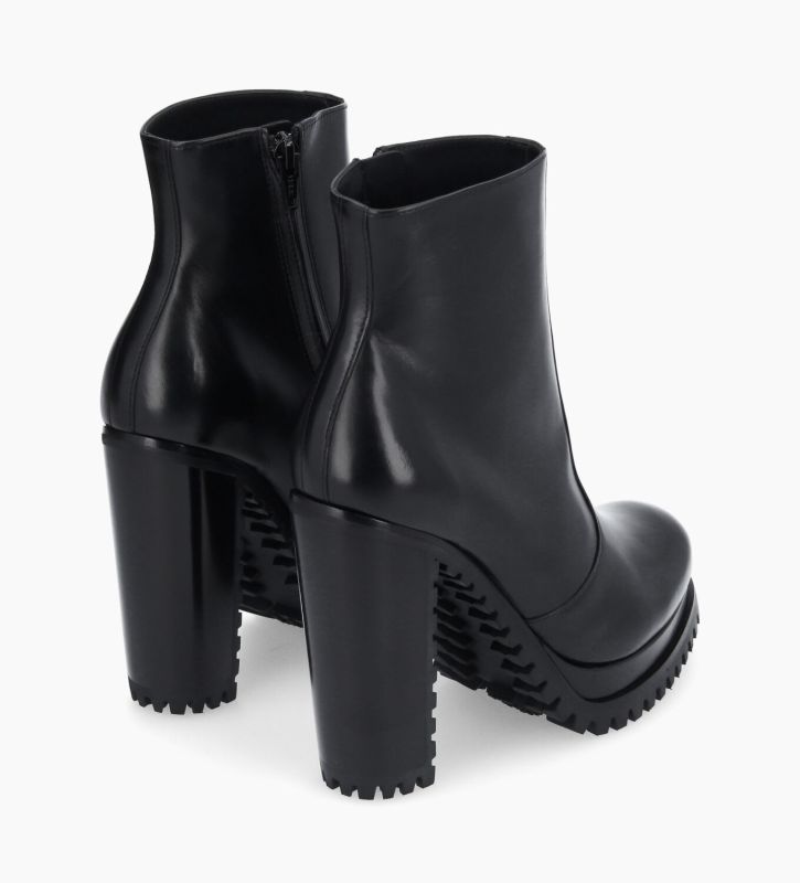 Heeled zipped boot - Lery 7 - Smooth leather - Black